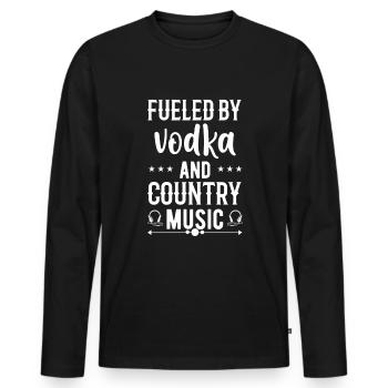 Liebe Country Musik Design Zitat Country Musik - Männer Premium Bio Langarmshirt - Schwarz - Vorne - Nico (187cm)