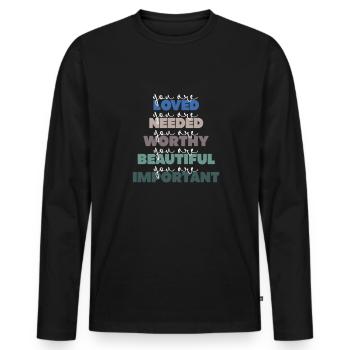 Santé mentale Sensibilisation aux maladies cérébrales humaines - T-shirt manches longues Premium bio Homme - noir - Devant - Nico (187cm)