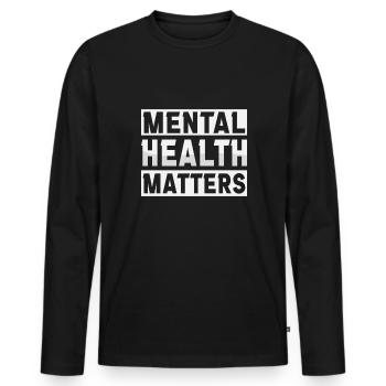 Santé mentale Sensibilisation aux maladies cérébrales humaines - T-shirt manches longues Premium bio Homme - noir - Devant - Nico (187cm)