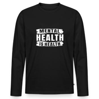 Santé mentale Sensibilisation aux maladies cérébrales humaines - T-shirt manches longues Premium bio Homme - noir - Devant - Nico (187cm)