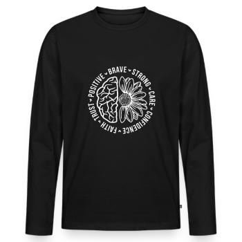 Mental Health Saying Awareness Depression - Men's Premium Organic Long Sleeve Shirt - black - Front - Nico (187cm)