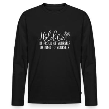 Santé mentale Dire sensibilisation Dépression - T-shirt manches longues Premium bio Homme - noir - Devant - Nico (187cm)