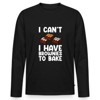 Brownies Bake Chocolate Brownie Baker - T-shirt manches longues Premium bio Homme - noir - Devant - Nico (187cm)