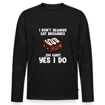 Brownies Bake Chocolate Brownie Baker - T-shirt manches longues Premium bio Homme - noir - Devant - Nico (187cm)