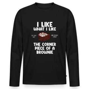 Brownies Bake Chocolate Brownie Baker - T-shirt manches longues Premium bio Homme - noir - Devant - Nico (187cm)