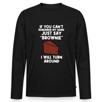 Brownies Bake Chocolate Brownie Baker - T-shirt manches longues Premium bio Homme - noir - Devant - Nico (187cm)