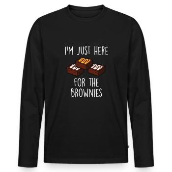 Brownies Bake Chocolate Brownie Baker - T-shirt manches longues Premium bio Homme - noir - Devant - Nico (187cm)