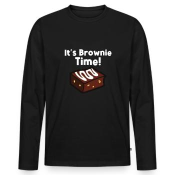 Brownies Bake Chocolate Brownie Baker - T-shirt manches longues Premium bio Homme - noir - Devant - Nico (187cm)