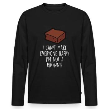 Brownie Food Bake Funny Brownies Lover Baker - T-shirt manches longues Premium bio Homme - noir - Devant - Nico (187cm)