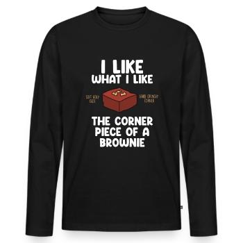 Brownie Essen Backen Lustige Brownies Liebhaber Bäcker - Männer Premium Bio Langarmshirt - Schwarz - Vorne - Nico (187cm)