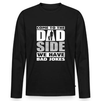 Dad Quote Men Daddy Birthday Fathers Day Dad - Men's Premium Organic Long Sleeve Shirt - black - Front - Nico (187cm)