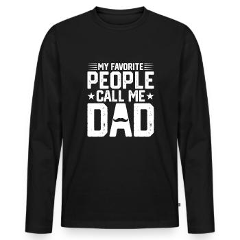 Dad Quote Men Daddy Birthday Fathers Day Dad - Men's Premium Organic Long Sleeve Shirt - black - Front - Nico (187cm)