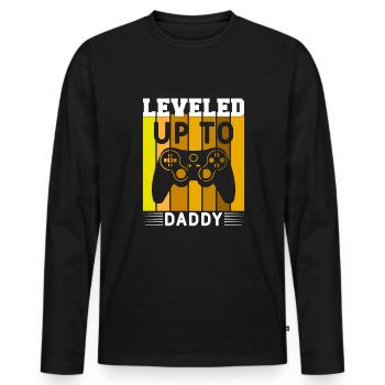 Dad Quote Men Daddy Birthday Fathers Day Dad - Men's Premium Organic Long Sleeve Shirt - black - Front - Nico (187cm)