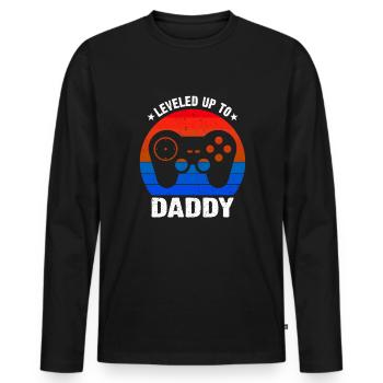 Dad Quote Men Daddy Birthday Fathers Day Dad - Men's Premium Organic Long Sleeve Shirt - black - Front - Nico (187cm)