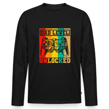 Dad Quote Men Daddy Birthday Fathers Day Dad - Men's Premium Organic Long Sleeve Shirt - black - Front - Nico (187cm)