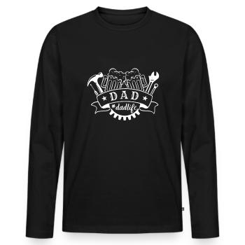 Dad Quote Men Daddy Birthday Fathers Day Dad - Men's Premium Organic Long Sleeve Shirt - black - Front - Nico (187cm)