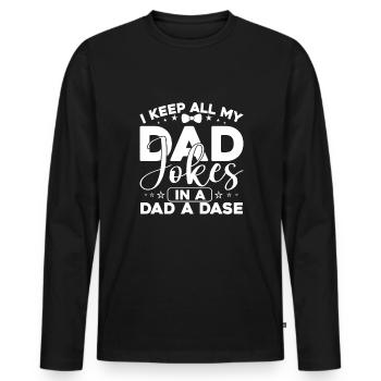 Dad Quote Men Daddy Birthday Fathers Day Dad - Men's Premium Organic Long Sleeve Shirt - black - Front - Nico (187cm)