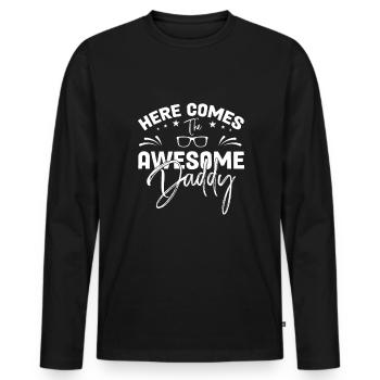 Dad Quote Men Daddy Birthday Fathers Day Dad - Men's Premium Organic Long Sleeve Shirt - black - Front - Nico (187cm)