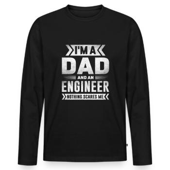 Dad Quote Men Daddy Birthday Fathers Day Dad - Men's Premium Organic Long Sleeve Shirt - black - Front - Nico (187cm)
