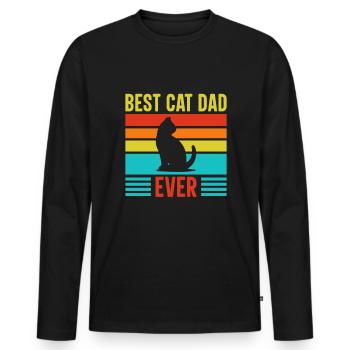Dad Quote Men Daddy Birthday Fathers Day Dad - Men's Premium Organic Long Sleeve Shirt - black - Front - Nico (187cm)