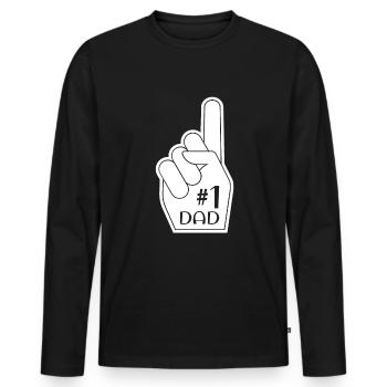 Dad Quote Men Daddy Birthday Fathers Day Dad - Men's Premium Organic Long Sleeve Shirt - black - Front - Nico (187cm)