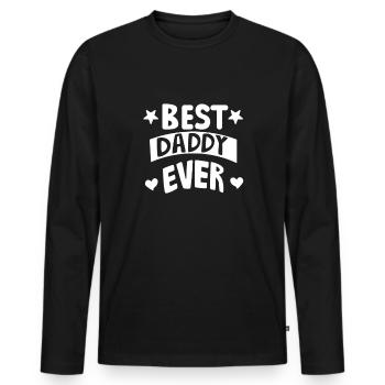 Dad Quote Men Daddy Birthday Fathers Day Dad - Men's Premium Organic Long Sleeve Shirt - black - Front - Nico (187cm)