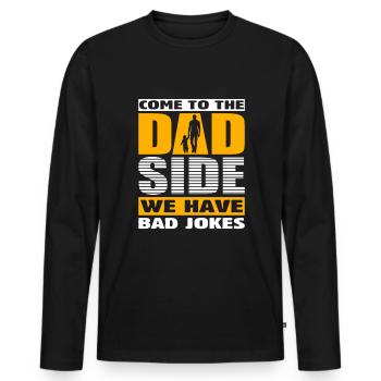Lustiger Papa Vatertag Witz Humor Papa Sohn - Männer Premium Bio Langarmshirt - Schwarz - Vorne - Nico (187cm)