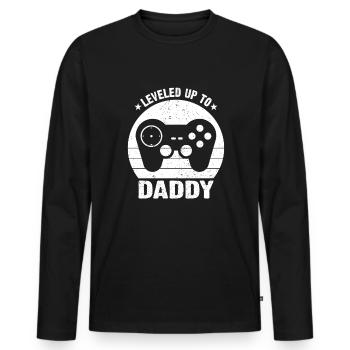Lustiger Papa Vatertag Witz Humor Papa Sohn - Männer Premium Bio Langarmshirt - Schwarz - Vorne - Nico (187cm)