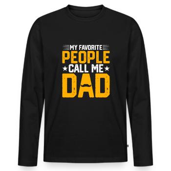 Lustiger Papa Vatertag Witz Humor Papa Sohn - Männer Premium Bio Langarmshirt - Schwarz - Vorne - Nico (187cm)