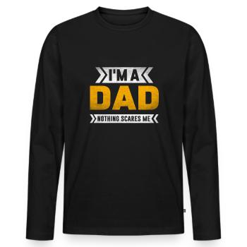 Lustiger Papa Vatertag Witz Humor Papa Sohn - Männer Premium Bio Langarmshirt - Schwarz - Vorne - Nico (187cm)