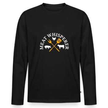 Grillen Steak Schweinefleisch Reiben Räuchern BBQ Fleisch Räuchern - Männer Premium Bio Langarmshirt - Schwarz - Vorne - Nico (187cm)
