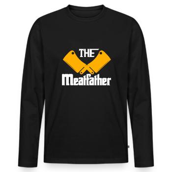 Grillen Steak Schweinefleisch Reiben Räuchern BBQ Fleisch Räuchern - Männer Premium Bio Langarmshirt - Schwarz - Vorne - Nico (187cm)