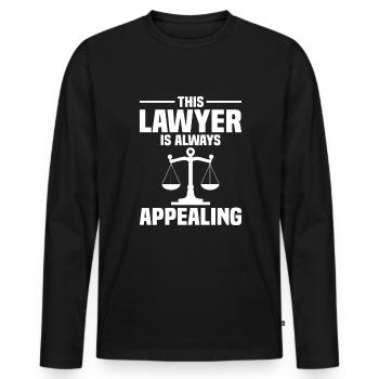 Avocats Drôle d’avocat étudiant en droit - T-shirt manches longues Premium bio Homme - noir - Devant - Nico (187cm)