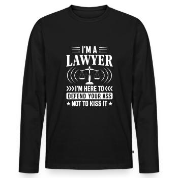 Avocats Drôle d’avocat étudiant en droit - T-shirt manches longues Premium bio Homme - noir - Devant - Nico (187cm)
