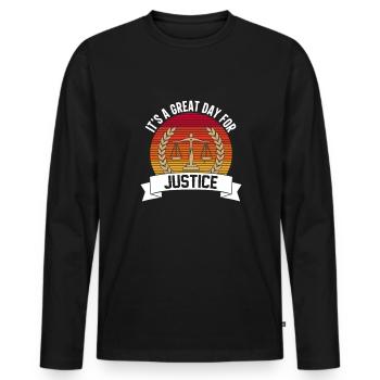 Avocats Drôle d’avocat étudiant en droit - T-shirt manches longues Premium bio Homme - noir - Devant - Nico (187cm)