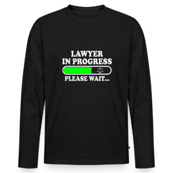 Avocats Drôle d’avocat étudiant en droit - T-shirt manches longues Premium bio Homme - noir - Devant - Nico (187cm)