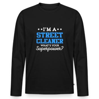 Cleaner Housekeeping Cleaning Housekeeper - Men's Premium Organic Long Sleeve Shirt - black - Front - Nico (187cm)
