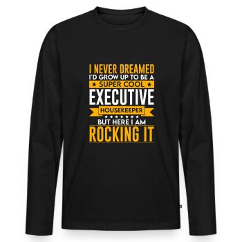 Cleaner Housekeeping Cleaning Housekeeper - Men's Premium Organic Long Sleeve Shirt - black - Front - Nico (187cm)