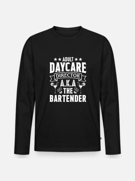 Waitress Bartender Waiter Server - Men's Premium Organic Long Sleeve Shirt - black