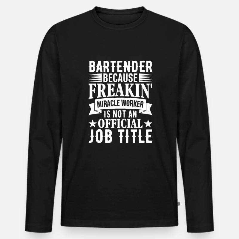 Kellnerin Barkeeper Kellner Kellner - Männer Premium Bio Langarmshirt - Schwarz
