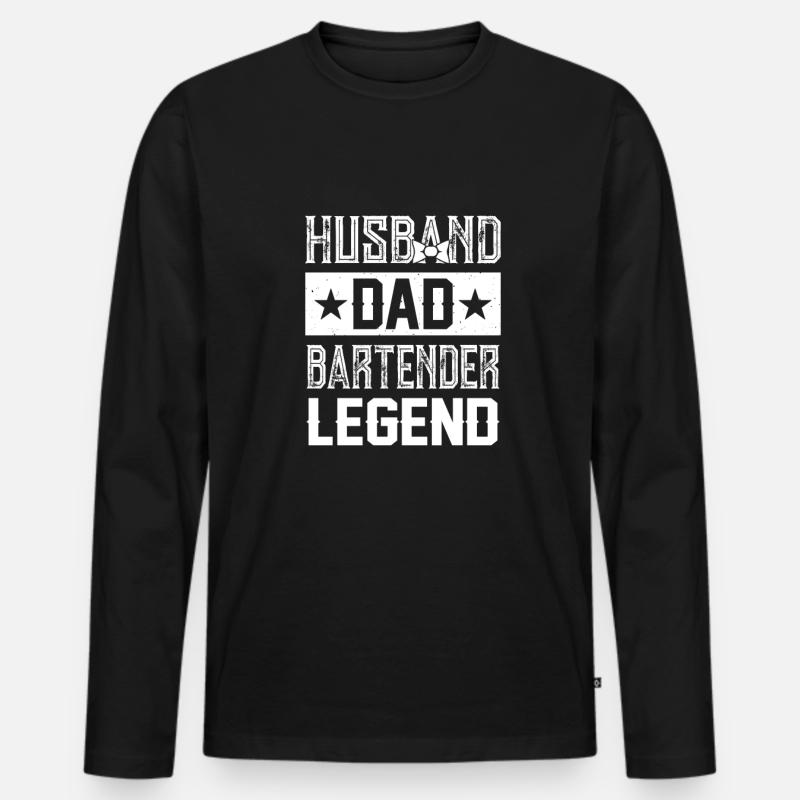Waitress Bartender Waiter Bartending - Men's Premium Organic Long Sleeve Shirt - black