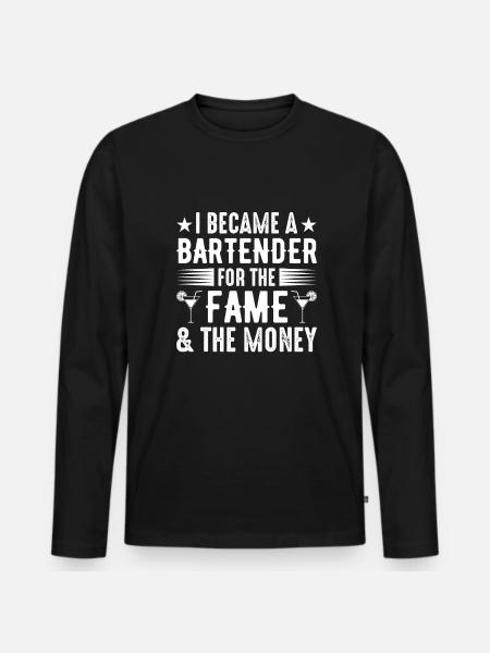Waitress Bartender Waiter Bartending - Men's Premium Organic Long Sleeve Shirt - black