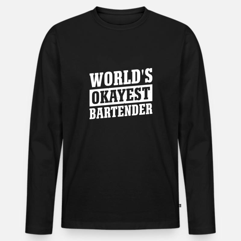 Waitress Bartender Waiter Bartending - Men's Premium Organic Long Sleeve Shirt - black