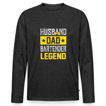 Waitress Bartender Waiter Server - Men's Premium Organic Long Sleeve Shirt - heather anthracite - Front - Nico (187cm)