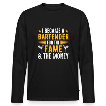 Kellnerin Barkeeper Kellner Kellner - Männer Premium Bio Langarmshirt - Schwarz - Vorne - Nico (187cm)