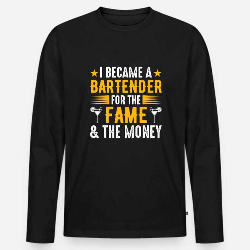 Waitress Bartender Waiter Server - Men's Premium Organic Long Sleeve Shirt - black