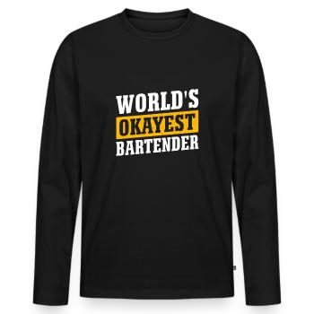 Kellnerin Barkeeper Kellner Kellner - Männer Premium Bio Langarmshirt - Schwarz - Vorne - Nico (187cm)