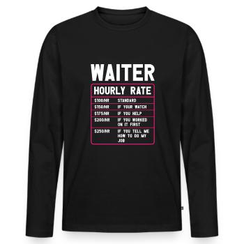 Kellnerin Barkeeper Kellner Kellner - Männer Premium Bio Langarmshirt - Schwarz - Vorne - Nico (187cm)