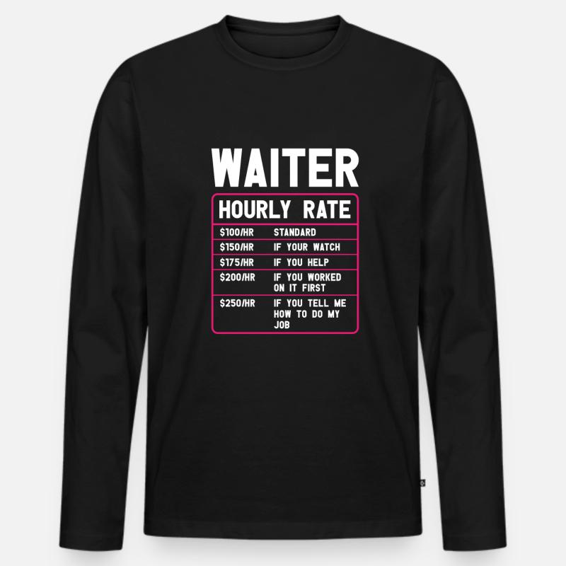 Kellnerin Barkeeper Kellner Kellner - Männer Premium Bio Langarmshirt - Schwarz