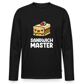 Funny Sandwich Lover Food Sandwiches - Men's Premium Organic Long Sleeve Shirt - black - Front - Nico (187cm)